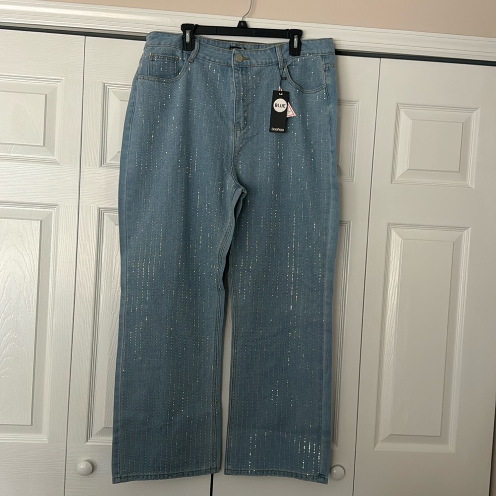 Boohoo Studded Blue Jeans Casual New with Tags Great Quality